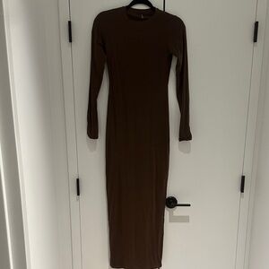 SKIMS Chocolate Long Sleeve Dress